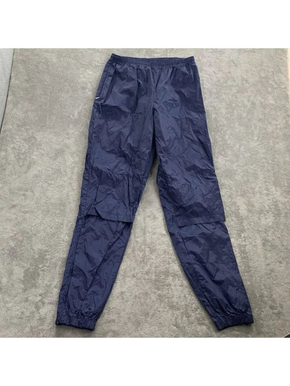 Vintage Nike Track Pants Mens Large Windbreaker Navy Blue Gray Tag 90’s Vented